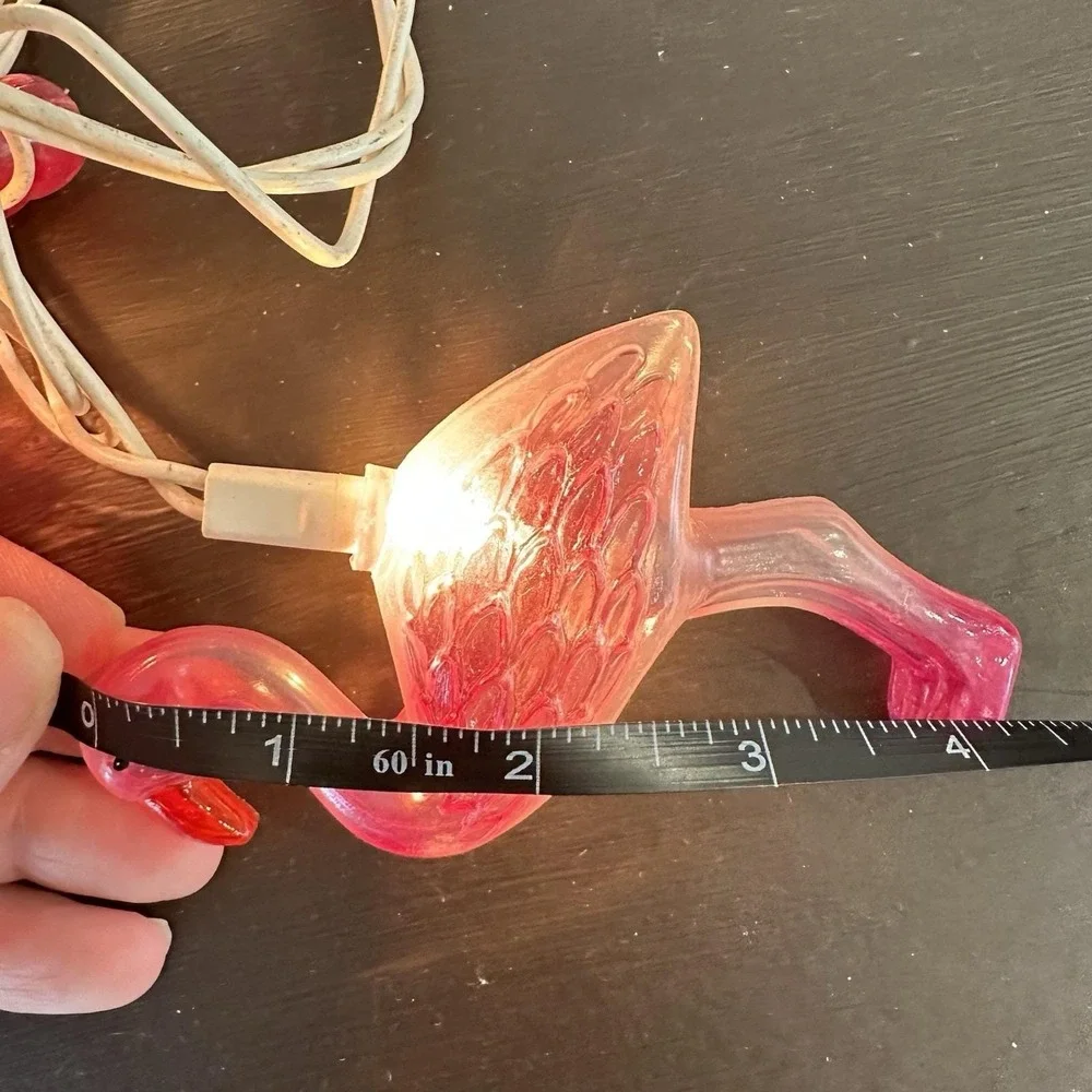 VTG Blow Mold 20 Flamingo‎ String Lights Tropical Party Luau READ Hot Pink